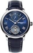 Frederique Constant Miesten kello FC-810MCN3S6 Slimline Sininen/Nahka