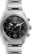 Bell & Ross Miesten kello BRV126-BL-ST-SST BR 126 Musta/Teräs