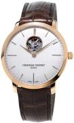 Frederique Constant Miesten kello FC-312V4S4 Slimline Hopea/Nahka