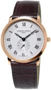 Frederique Constant Miesten kello FC-235M4S4 Slimline Hopea/Nahka