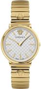 Versace Naisten kello VE8104822 V Circle Hopea/Kullansävytetty