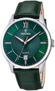 Festina Miesten kello F20426-7 Classic Vihreä/Nahka Ø43 mm