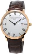 Frederique Constant Miesten kello FC-306MR4S4 Slimline Hopea/Nahka