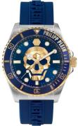 Philipp Plein Miesten kello PWOAA0222 The Skull Sininen/Kumi Ø44 mm