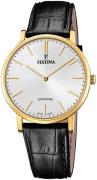 Festina Miesten kello F20016-1 Valkoinen/Nahka Ø39 mm