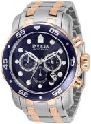 Invicta Pro Diver Miesten kello 30756 Sininen/Punakultasävyinen Ø48