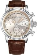 Stührling Original Chronopulse Miesten kello 895.03 Beige/Nahka Ø42