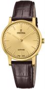 Festina 99999 Naisten kello F20017-2 Kullattu/Nahka Ø29 mm