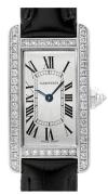 Cartier Miesten kello WJTA0003 Tank Americaine Hopea/Nahka