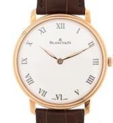 Blancpain Miesten kello 6615-3631-55B Villeret Valkoinen/Nahka Ø45 mm