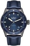 Blancpain Miesten kello 5200-0240-O52A Fifty Fathoms Sininen/Nahka