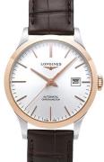 Longines Miesten kello L2.820.5.72.2 Record Hopea/Nahka Ø38.5 mm