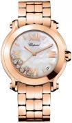 Chopard Naisten kello 277472-5002 Happy Sport Valkoinen/18K