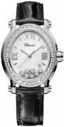 Chopard Naisten kello 278546-3002 Happy Sport Valkoinen/Nahka 34x31 mm