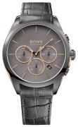 Hugo Boss Miesten kello 1513366 Onyx Harmaa/Nahka Ø46 mm