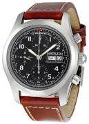 Hamilton Miesten kello H71556537 Khaki Musta/Nahka Ø42 mm