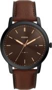 Fossil Miesten kello FS5841 The Minimalist Ruskea/Nahka Ø44 mm