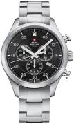 Swiss Military Miesten kello SM34076.01 Chrono Musta/Teräs Ø43 mm