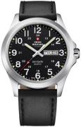 Swiss Military Miesten kello SMP36040.15 Chrono Musta/Nahka Ø42 mm