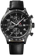 Swiss Military Miesten kello SM34084.07 Chrono Musta/Nahka Ø42 mm