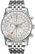 Breitling Miesten kello A24322121G1A1 Navitimer World Hopea/Teräs