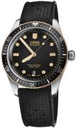 Oris Miesten kello 01 733 7707 4354-07 4 20 18 Diving Musta/Kumi Ø40