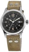 Hamilton Miesten kello H70595593 Khaki Field Musta/Nahka Ø40 mm