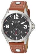 Invicta Miesten kello 22528 Aviator Musta/Nahka Ø44 mm