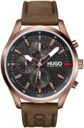 Hugo Boss Miesten kello 1530162 Chase Musta/Nahka Ø46 mm