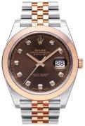 Rolex Miesten kello 126301-0004 Datejust 41 Ruskea/18K punakultaa