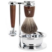 Mühle Rytmo Set Safety Razor + Shaving Brush + Bowl Ash Steamed P
