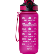 Beauty Rebels Motivational Water Bottle 600 ml Hot Pink