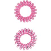 Dessata no-pulling hårsnoddar Glitter + metal fuchsia