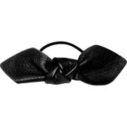 Corinne Leather Bow Big Hair Tie Black