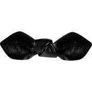 Corinne Leather Bow Big On Hair Clip Black