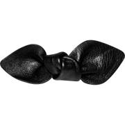 Corinne Leather Bow Small On Hair Clip Black