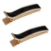 By Lyko Enameled Metal Hair Clips Black