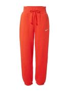 Nike Sportswear Housut 'Phoenix Fleece'  kirkaanpunainen / valkoinen