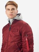 ALPHA INDUSTRIES Välikausitakki 'MA-1 D-Tec'  meleerattu harmaa / burg...