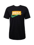 Nike Sportswear Paita  ruohonvihreä / oranssi / musta / valkoinen