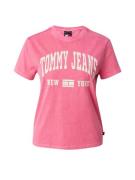 Tommy Jeans Paita 'Varsity'  roosa / valkoinen