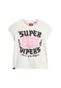 Superdry Paita  ecru / vaalea pinkki / musta