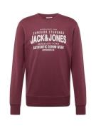 JACK & JONES Collegepaita 'JJJeans'  viininpunainen / valkoinen