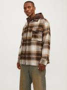 JACK & JONES Paita 'JORVESTERBRO'  suklaa / vaaleanruskea / offwhite