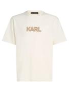 Karl Lagerfeld Paita  beige / valkoinen