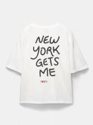 Pull&Bear Paita 'I LOVE NY'  punainen / musta / valkoinen