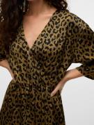 VERO MODA Mekko 'VMAMELA'  tummankeltainen / oliivi / musta