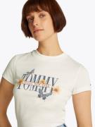 Tommy Jeans Paita  safiiri / tummankeltainen / mandariini / valkoinen
