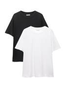 Pull&Bear Paita  musta / valkoinen