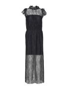 Long Ruffled Lace Dress Black DESIGNERS, REMIX